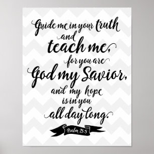 Poster Teach Me (Psalm 25:5)