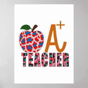 Poster Teacher Art Apple A Plus Teacher