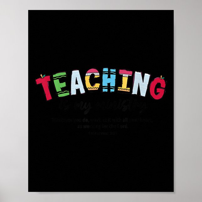 Poster Teaching Is My Ministry Christian Teacher Bible Ve (Devant)