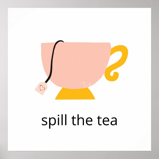 Poster Teacup rose Fille déverser le thé (Devant)