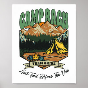 Poster Team Bride Retro Camp Bach Camping Bachelorette Es