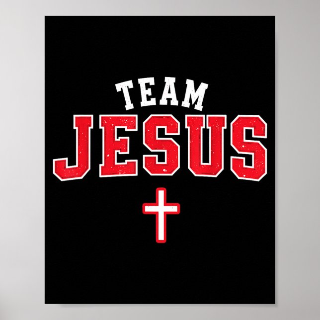 Poster Team Jesus - Funny Christian Cross Emblem Faith St (Devant)