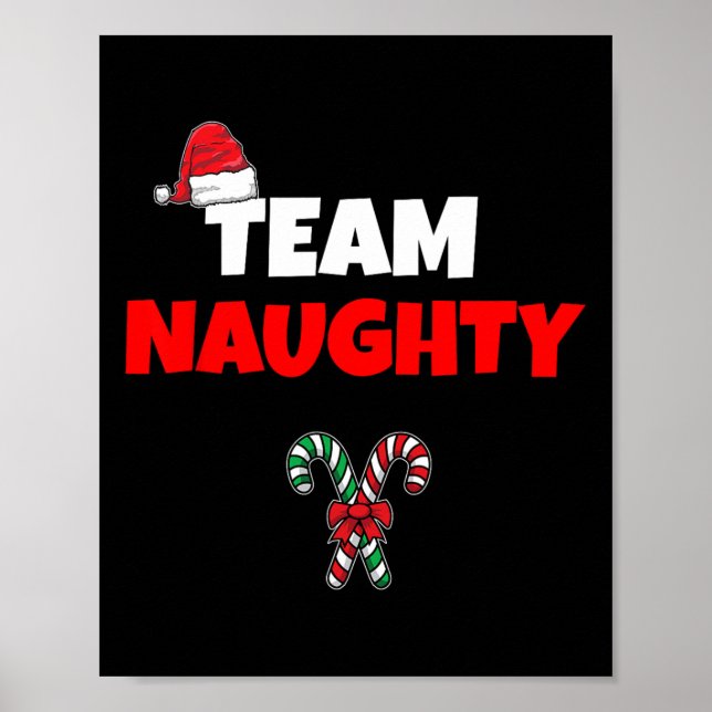 Poster Team Naughty Nice Funny Vacances Noël T Chemise (Devant)
