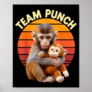 Poster Team Punch Monkey Plush Retro Sun