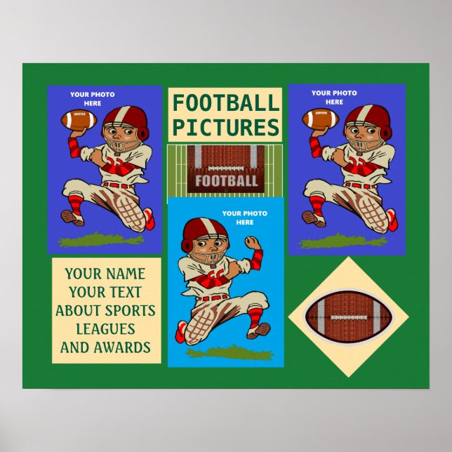 Poster Team Sports Football Your Photo and Text (Devant)