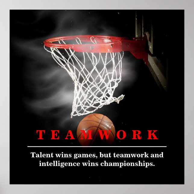 Poster Teamwork Basketball Motivational Inspirational (Devant)