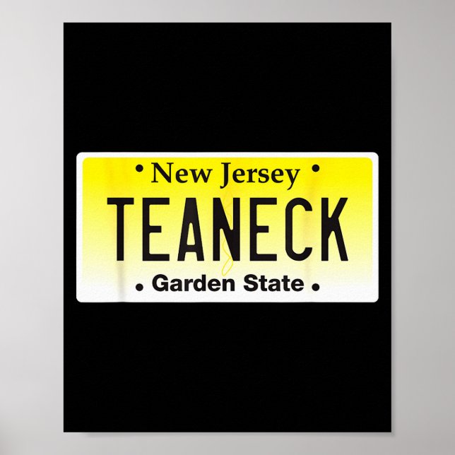 Poster Teaneck New Jersey Hometown Nj License Plate Graph (Devant)