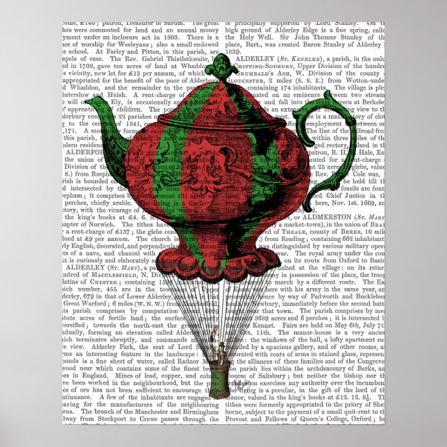 Poster Teapot volant 2 rouge et vert (Devant)