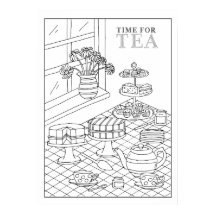 Teatime Tea Party Qualité do-it-yourself Colorier