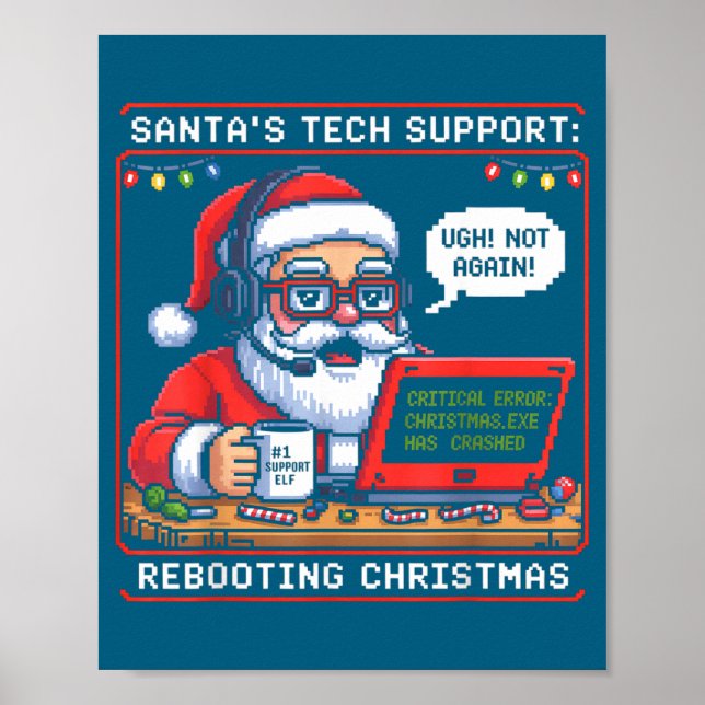 Poster Tech Santa s Rebooting Support Life (Devant)