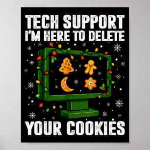 Poster Tech Support Supprimez Vos Cookies Hommes Noël Aff
