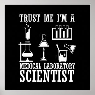 Poster Technicien de laboratoire médical drôle humour sci