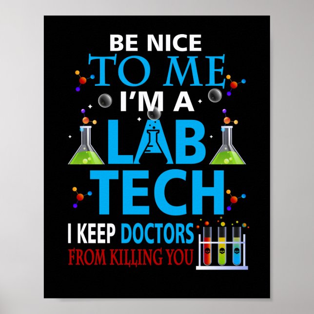 Poster Technicien de laboratoire Médicale Lab Tech (Devant)