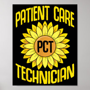 Poster Technicien de soins aux patients Pct drôle design 