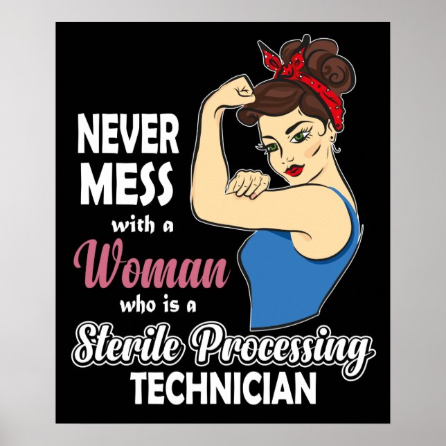 Poster Technicien de traitement stérile Cadeau Femmes Aut (Devant)