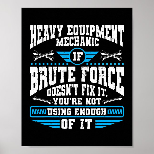 Poster Technicien d'équipement lourd Mécanique de service (Devant)
