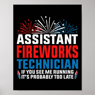 Poster Technicien Istant Fireworks Si Vous Voyez Drôle 4è