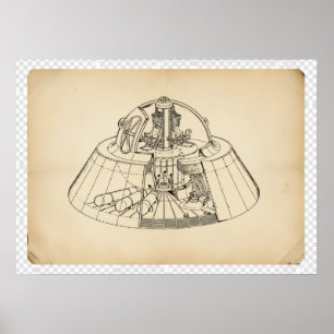 Poster Technologie aérospatiale secrète des années 1940 v