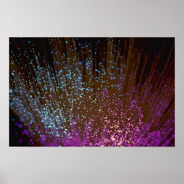 Poster Technologie, brins fibre optique (Devant)