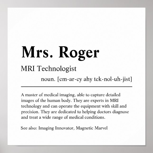 Poster Technologie IRM Cadeau personnalisé (Devant)