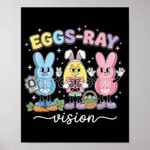 Poster Technologue de Pâques aux rayons X Lapin Infirmièr