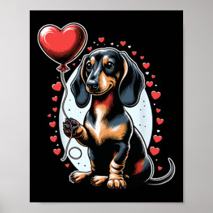 Poster Teckels Saint-Valentin Propriétaire de chien