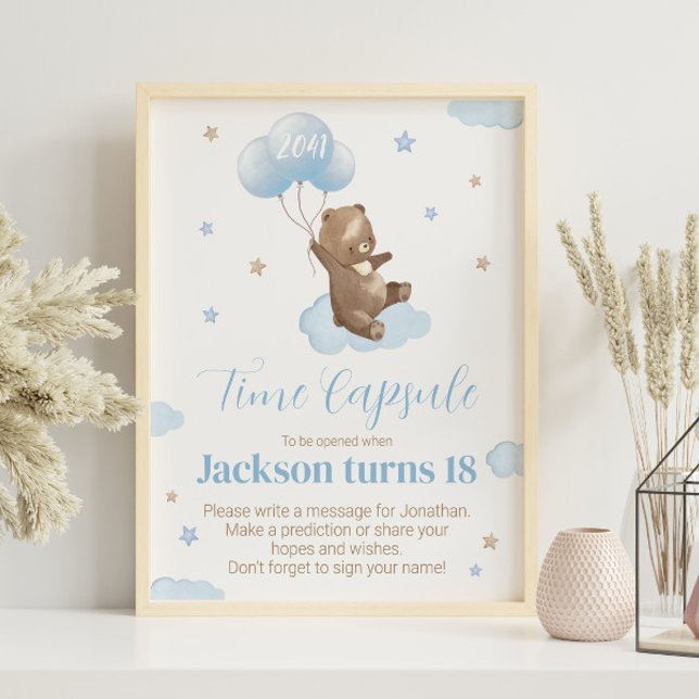 Poster Teddy Bear Anniversaire Heure Capsule signe (Créateur téléchargé)