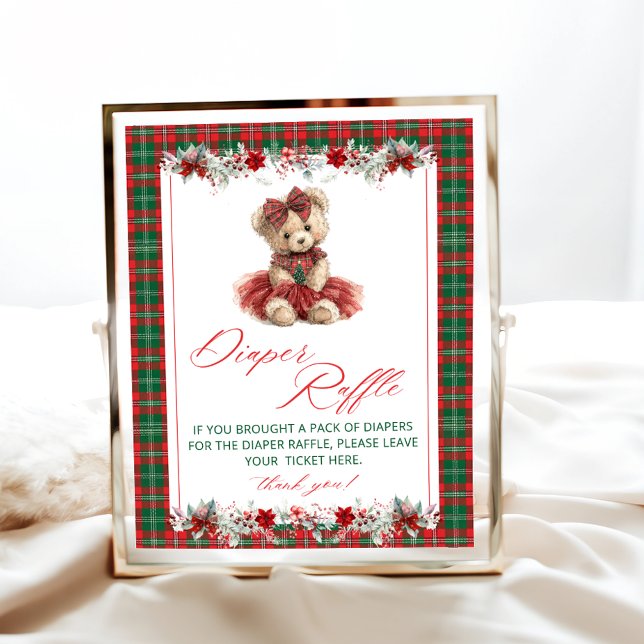 Poster Teddy Bear Baby shower de Noël Déchets Raffin (Créateur téléchargé)
