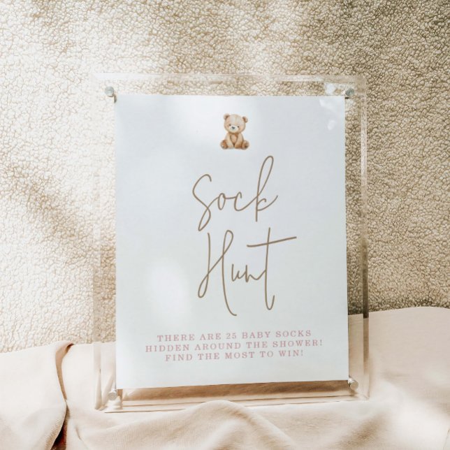 Poster Teddy Bear Baby Shower Sock Hunt (Créateur téléchargé)