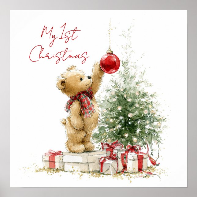 Poster Teddy Bear Baby's First Christmas  (Devant)