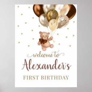 Poster Teddy Bear Bearly Wait Bienvenue Premier anniversa