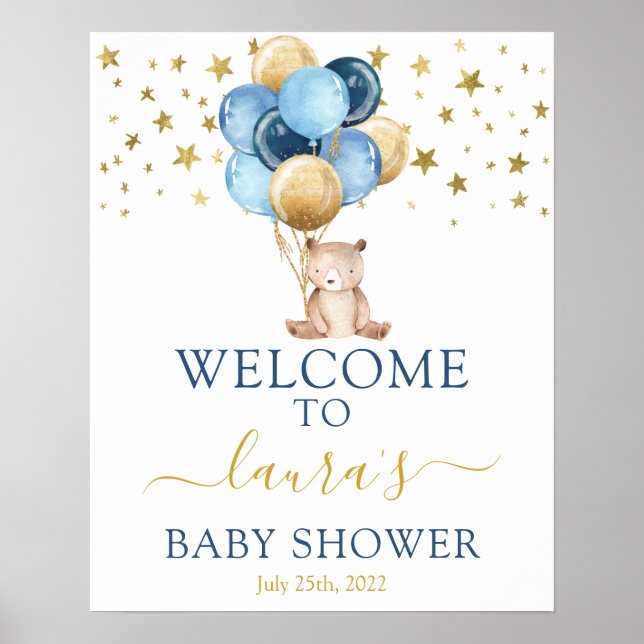 Poster Teddy Bear Boy Symbole de bienvenue (Devant)
