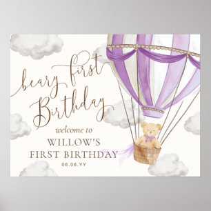 Poster Teddy Bear Hot Air Balloon Beary Premier anniversa