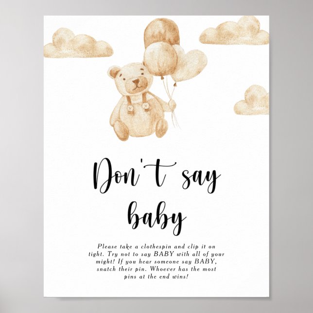 Poster Teddy Bear Ne dis pas bébé (Devant)