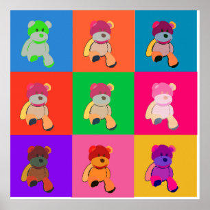 Poster Teddy Bear Pop Art Imprimer