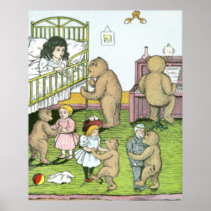Poster Teddy Bears Waltz with Dolls