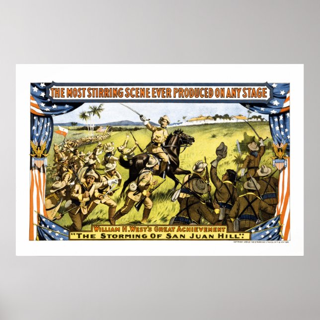 POSTER TEDDY CHARGE SAN JUAN HILL À CUBA 1899 (Devant)