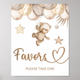 Poster Teddy ours nous pouvons attendre bébé Faveurs