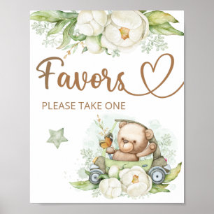 Poster Teddy ours nous pouvons attendre le signe des Favo