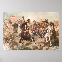 Poster Teddy Roosevelt et les Rough Riders accusent