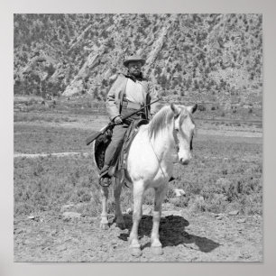 Poster Teddy Roosevelt Sur La Chasse À Cheval