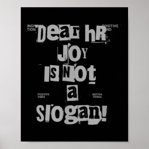 Poster Tee de travail drôle Cher RH, la joie n'est pas un