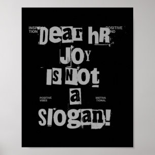 Poster Tee de travail drôle Cher RH, la joie n'est pas un