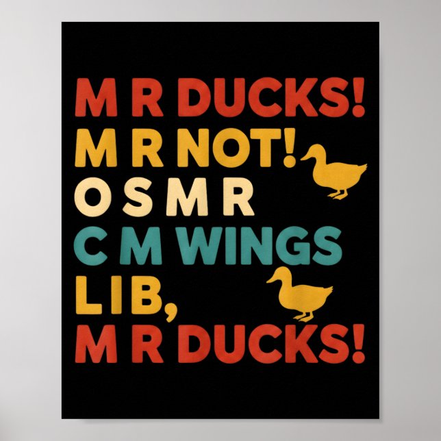 Poster Tee drôle d'humour de chasse pour canards M R  (Devant)