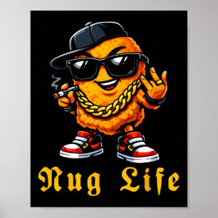 Poster Tee Drôle Vie de Nug Pour Amateur de Hip Hop Humou