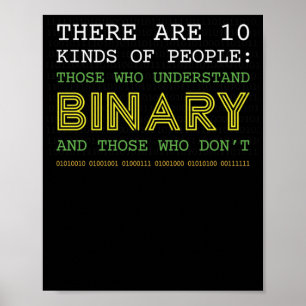 Poster Tee - shirts de Geek de code binaire nerd