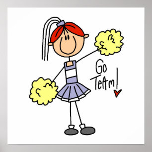 Poster Tee-shirts et cadeaux de Pom-pom girl avec bâton v