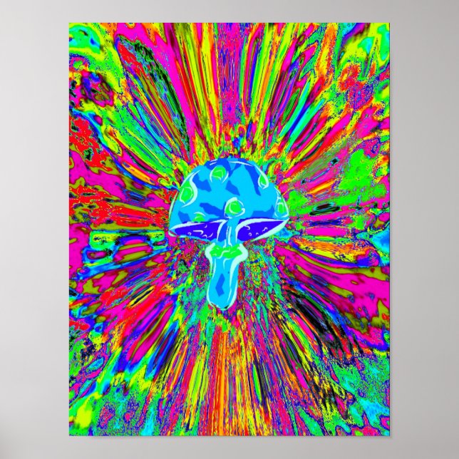 Poster Tee Tee Neon, champignon (Devant)