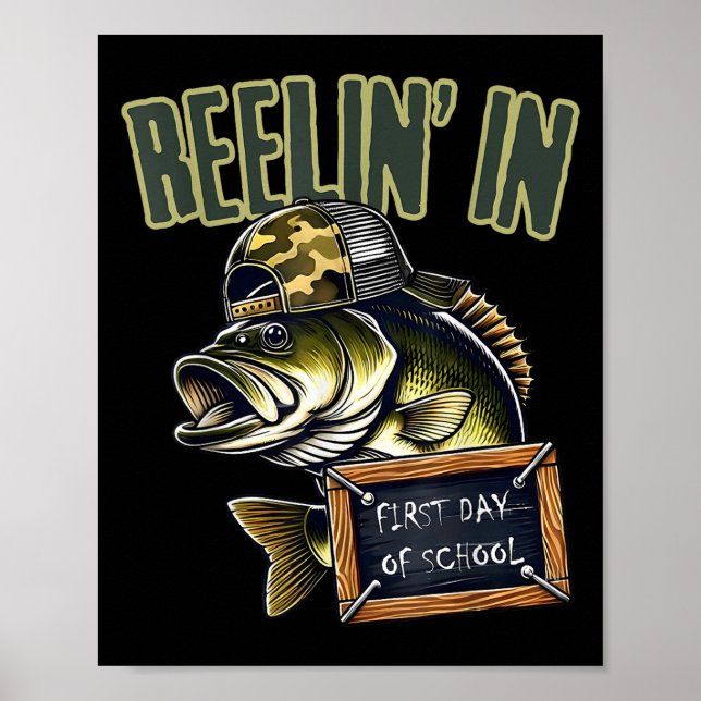 Poster Teen Boys Fishing Reeling In First Day Of School B (Devant)