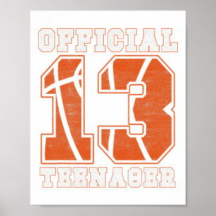 Poster Teenager officiel 13e anniversaire Boy Party Byske